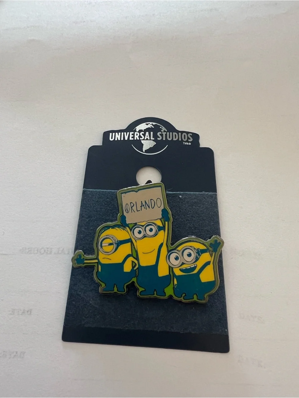 Universal Yellow and Blue Minions Orlando Enamel Pin
